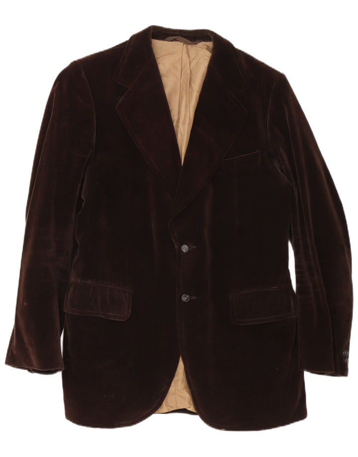 Vintage Mens 2 Button Velvet Blazer Jacket IT 50 Large Brown