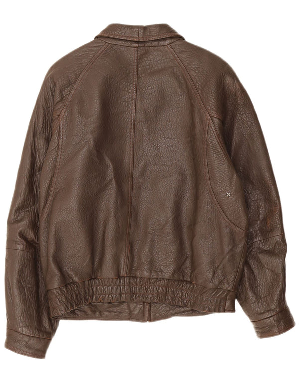 Vintage Mens Leather Jacket IT 48 Medium Brown