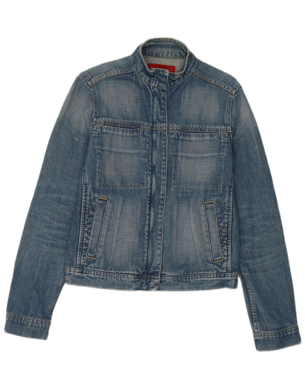 Fcuk Womens Denim Jacket UK 10 Small Blue Cotton