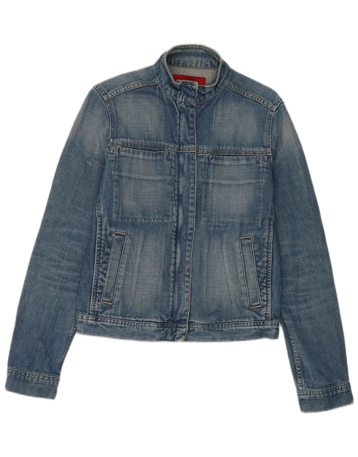 Fcuk Womens Denim Jacket UK 10 Small Blue Cotton