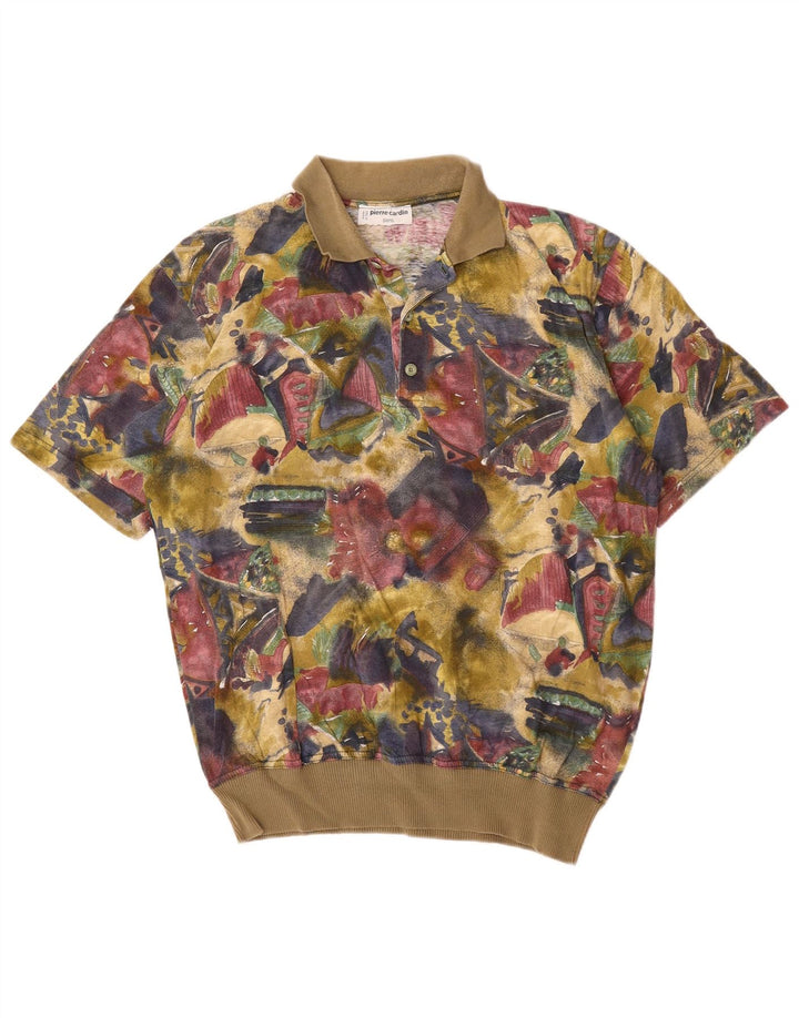 Pierre Cardin Mens Graphic Polo Shirt Medium Multicoloured Geometric Cotton