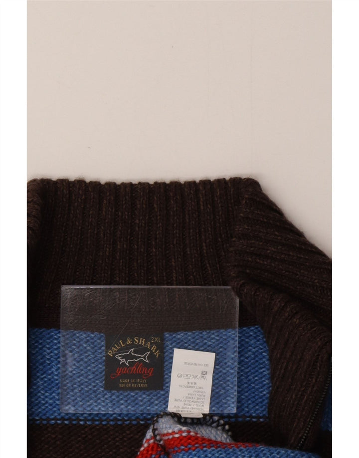 PAUL & SHARK Mens Yachting Zip Neck Jumper Sweater 2XL Multicoloured
