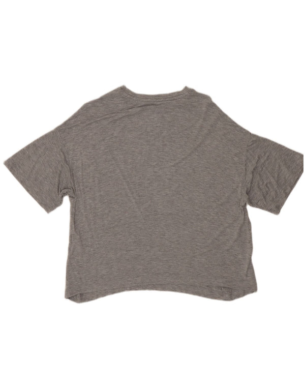 Dkny Womens Loose Fit T-Shirt Top UK 14 Medium Grey Rayon