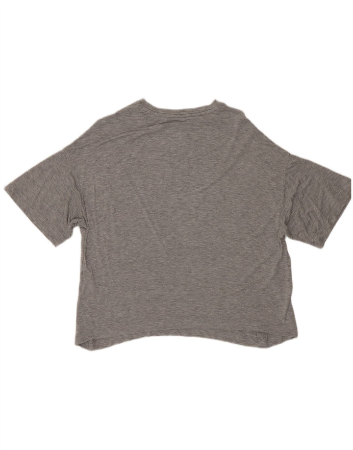Dkny Womens Loose Fit T-Shirt Top UK 14 Medium Grey Rayon