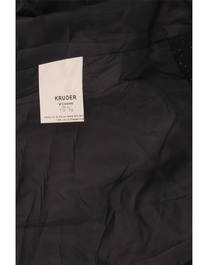 Kruder Mens Waistcoat IT 52 Large Navy Blue Flecked Polyester