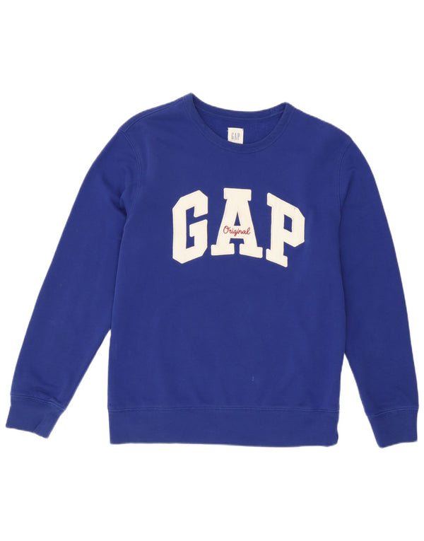 Gap Womens Graphic Sweatshirt Jumper UK 10 Small Blue Cotton