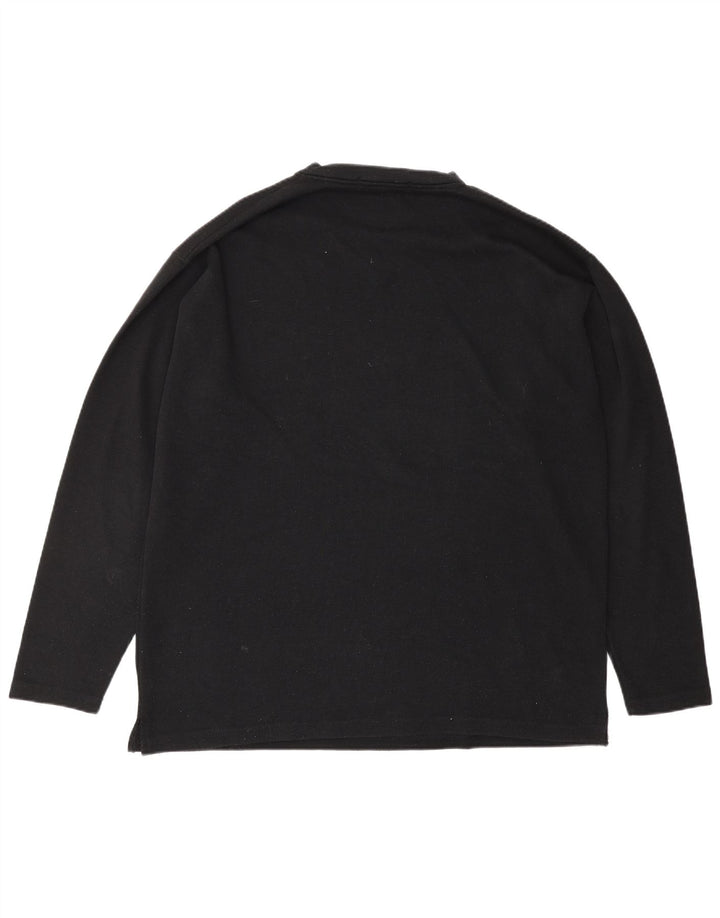 Essential Mens Top Long Sleeve Large Black Polyester