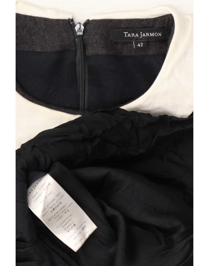 Tara Jarmon Womens Long Sleeve A-Line Dress IT 42 Medium Grey Wool