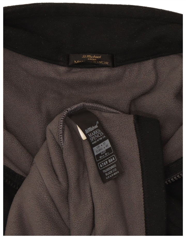 MARKS & SPENCER Womens Fleece Jacket UK 12 Medium Black Polyester