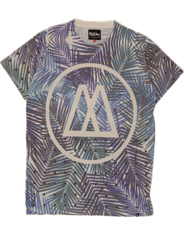 MOSSIMO Mens Graphic T-Shirt Top XL Blue Floral Cotton Vintage Mossimo and Second-Hand Mossimo from Messina Hembry 