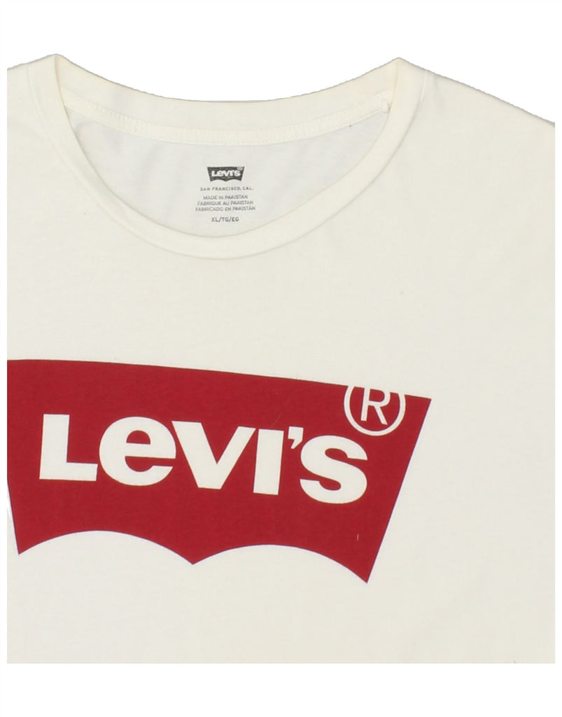 LEVI'S Mens Graphic T-Shirt Top XL Off White Cotton | Vintage Levi's | Thrift | Second-Hand Levi's | Used Clothing | Messina Hembry 