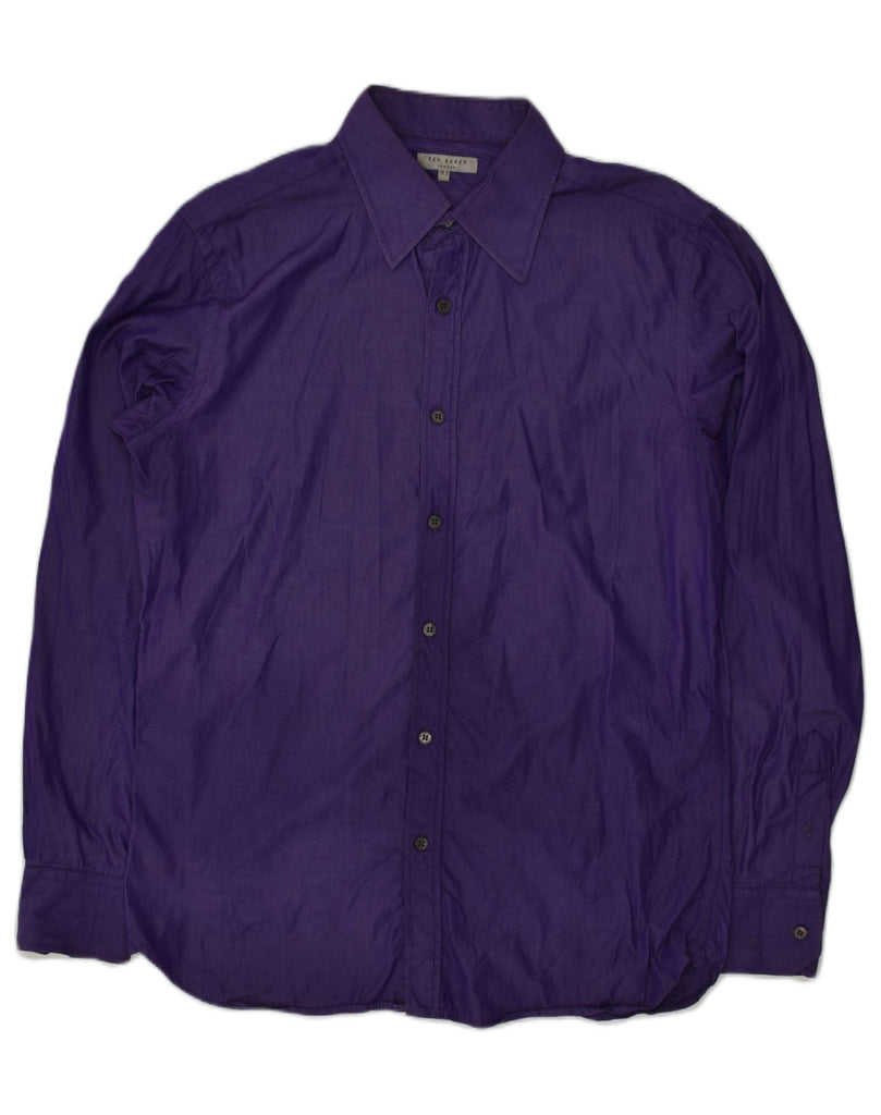 TED BAKER Mens Shirt Size 15 5 Medium Purple Cotton | Vintage Ted Baker | Thrift | Second-Hand Ted Baker | Used Clothing | Messina Hembry 