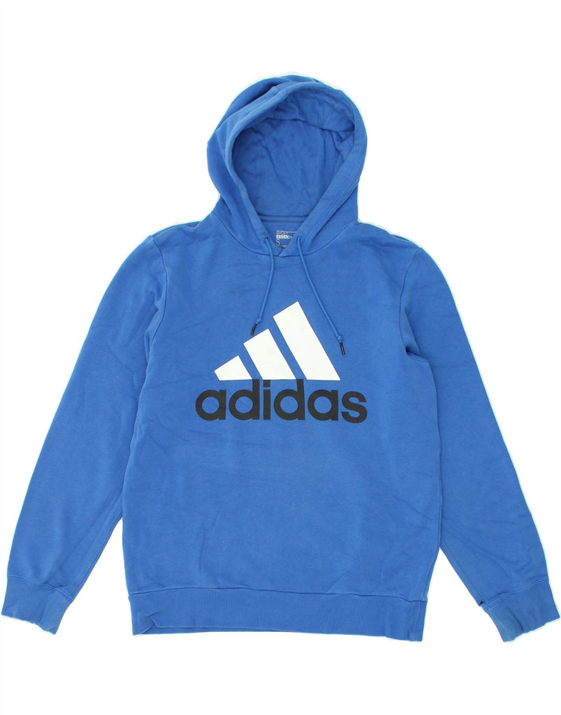 ADIDAS Mens Graphic Hoodie Jumper Small Blue Cotton | Vintage Adidas | Thrift | Second-Hand Adidas | Used Clothing | Messina Hembry 