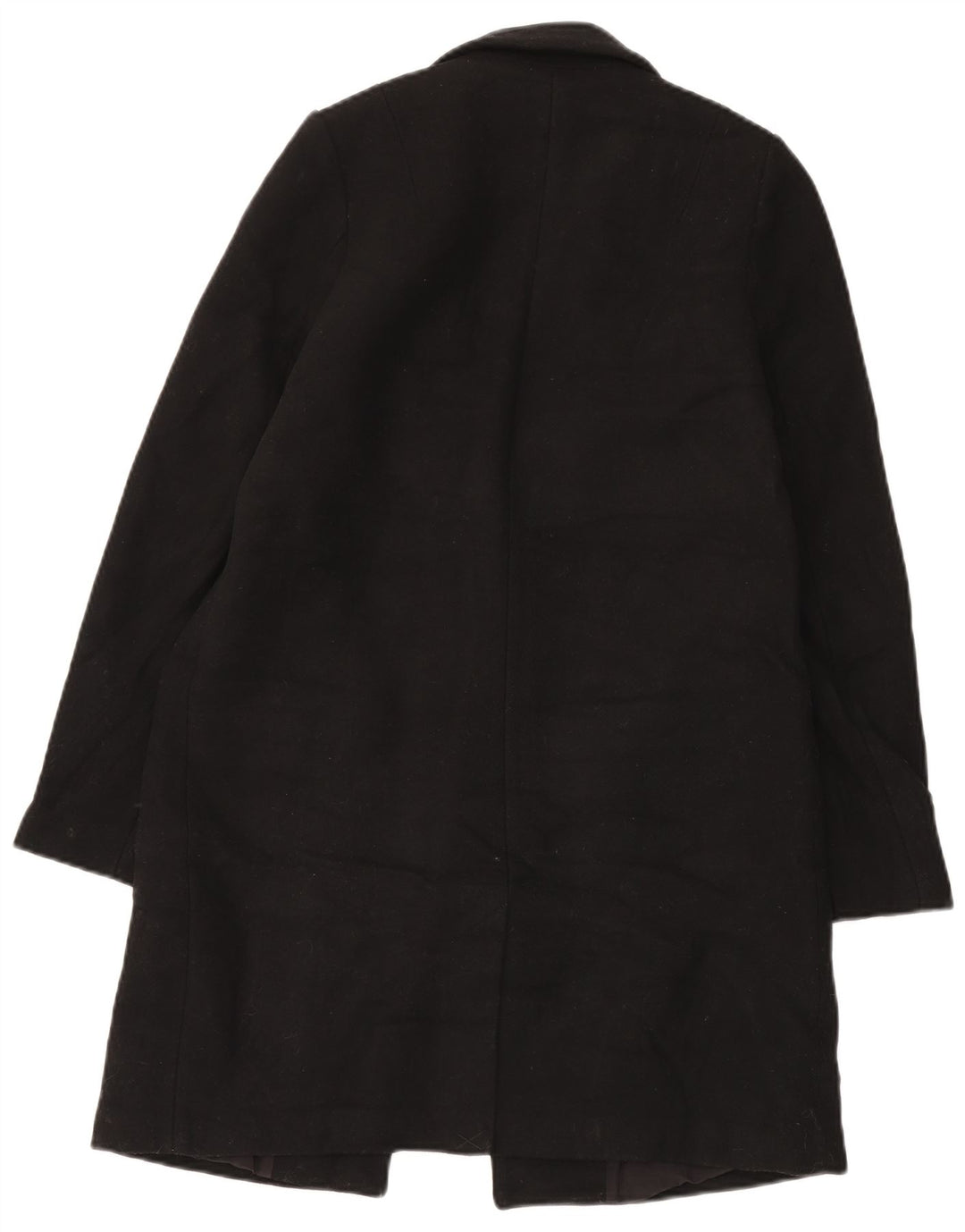 Zara Womens Overcoat UK 10 Small Black Wool