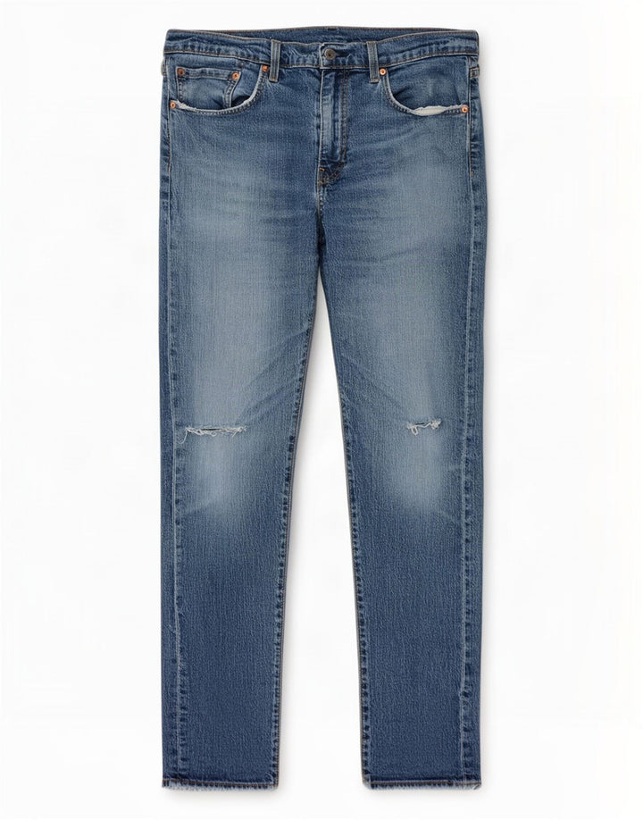 Levi's Mens Distressed Slim Jeans W33 L34 Blue Cotton