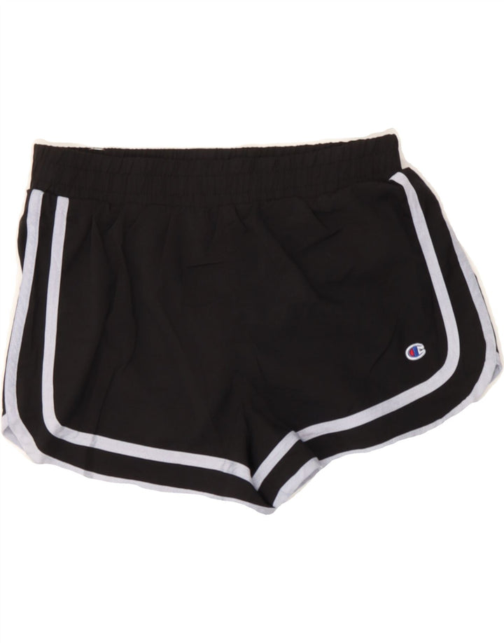 CHAMPION Girls Sport Shorts 11-12 Years Large  Black Polyester Vintage Champion and Second-Hand Champion from Messina Hembry 