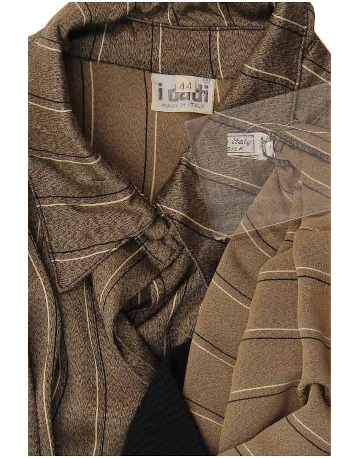 Vintage Womens Military Oversized Blouse Top IT 44 Medium Khaki Striped