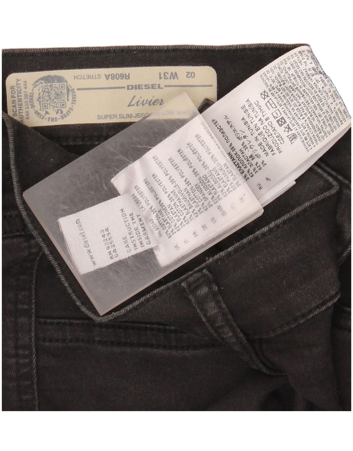 DIESEL Womens Livier Low Waist Super Slim Jegging Jeans W31 L36 Black