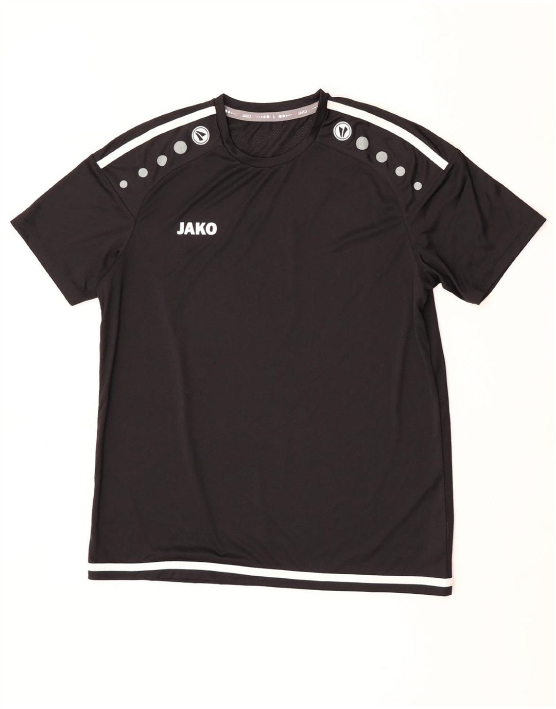 JAKO Mens T-Shirt Top Large Black Colourblock Polyester