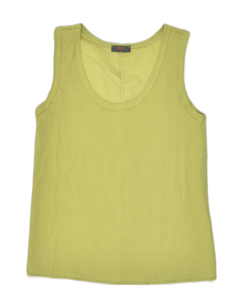 TOUCHE Womens Vest Top UK 12 Medium Green Polyester | Vintage Touche | Thrift | Second-Hand Touche | Used Clothing | Messina Hembry 