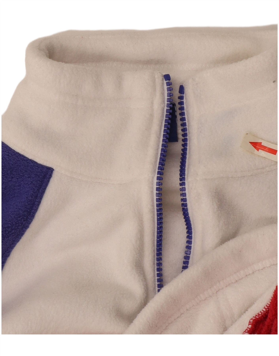 Champion Womens Graphic Fleece Jumper UK 14 Medium White Colourblock