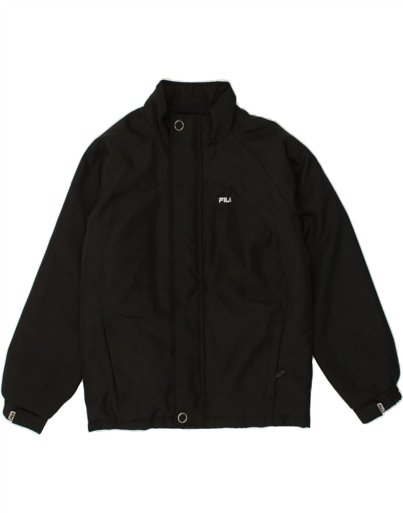 FILA Boys Graphic Windbreaker Jacket 11-12 Years Medium Black Polyester | Vintage Fila | Thrift | Second-Hand Fila | Used Clothing | Messina Hembry 