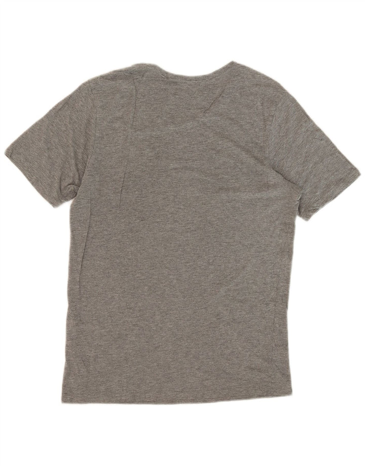 JACK & JONES Mens Graphic T-Shirt Top Medium Grey Flecked Cotton