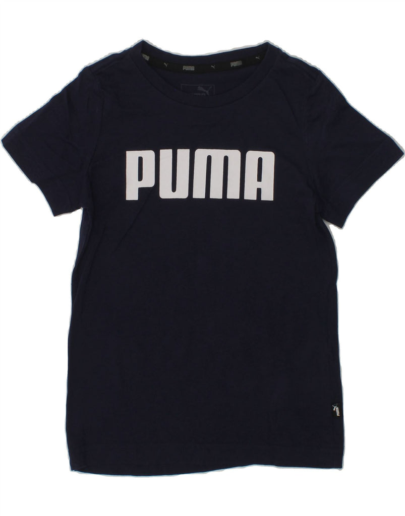 PUMA Boys Graphic T-Shirt Top 5-6 Years Navy Blue Cotton | Vintage Puma | Thrift | Second-Hand Puma | Used Clothing | Messina Hembry 