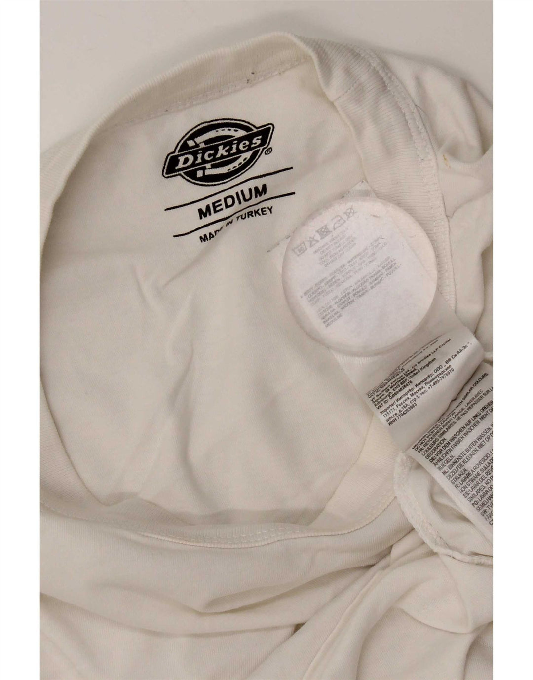 Dickies Mens T-Shirt Top Medium White Cotton