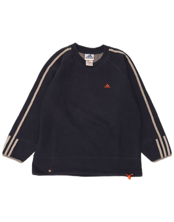 Adidas Boys Sweatshirt Jumper 11-12 Years Navy Blue Cotton