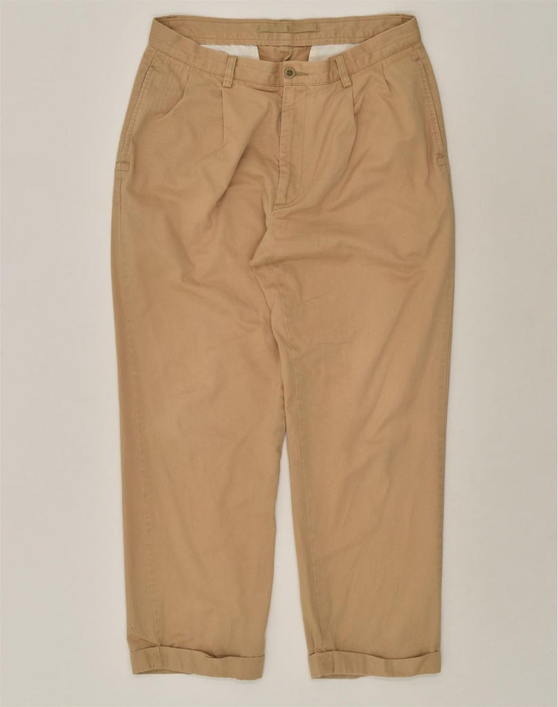 NAUTICA Mens Pegged Classic Fit Chino Trousers W34 L30 Brown Cotton | Vintage Nautica | Thrift | Second-Hand Nautica | Used Clothing | Messina Hembry 