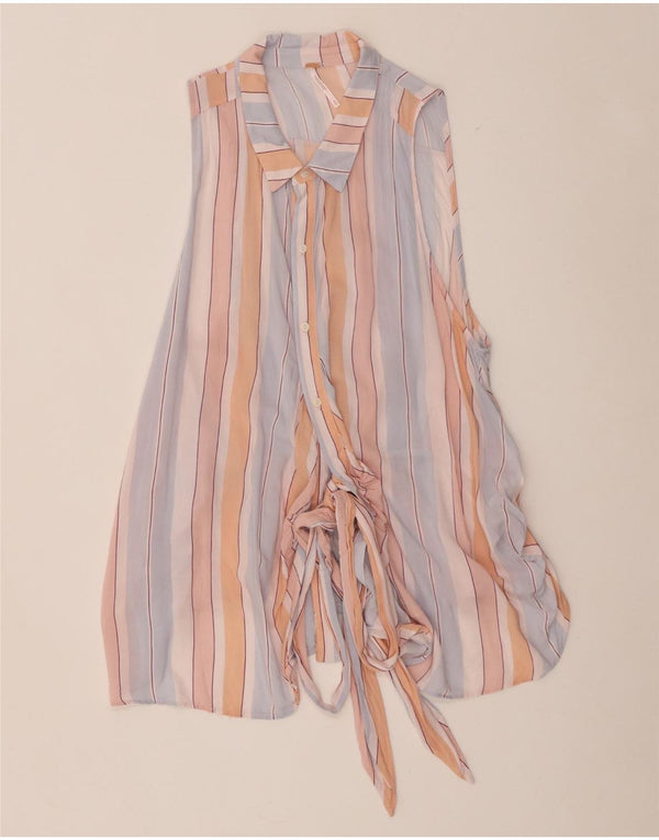 Free People Womens Shirt Blouse UK 12 Medium Multicoloured Striped