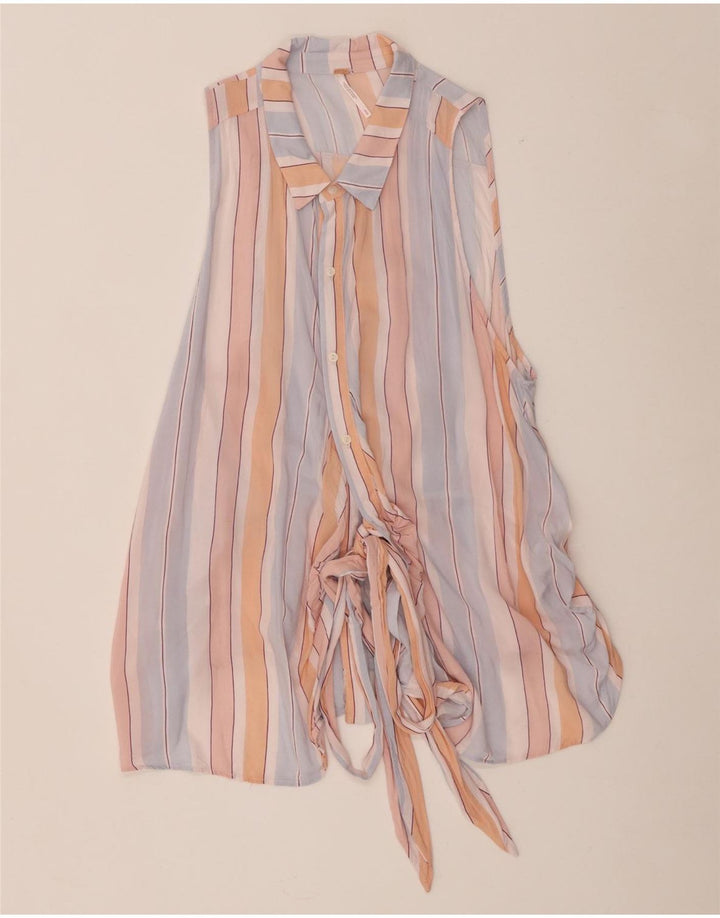 Free People Womens Shirt Blouse UK 12 Medium Multicoloured Striped