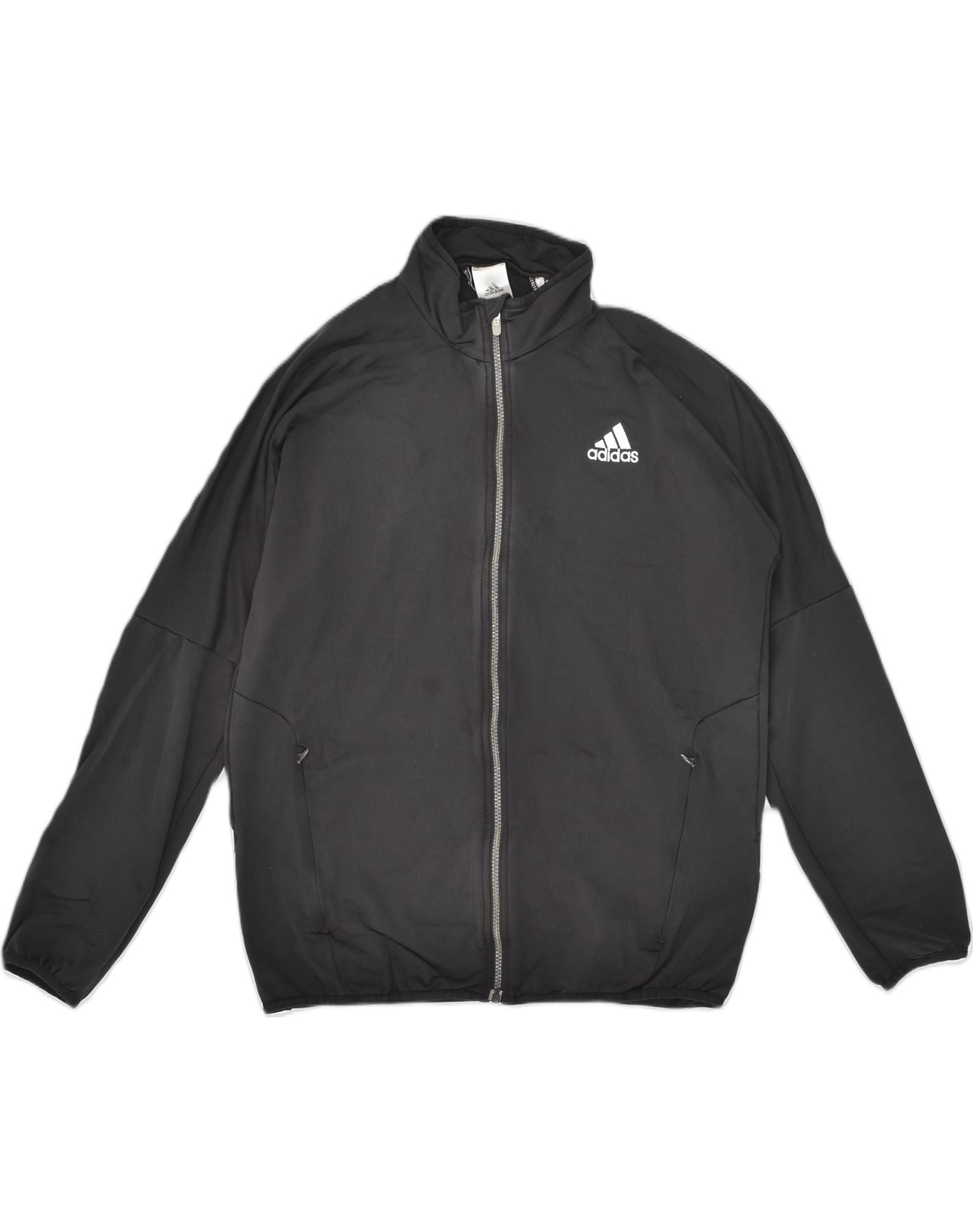 ADIDAS Womens Tracksuit Top Jacket Large Black Nylon