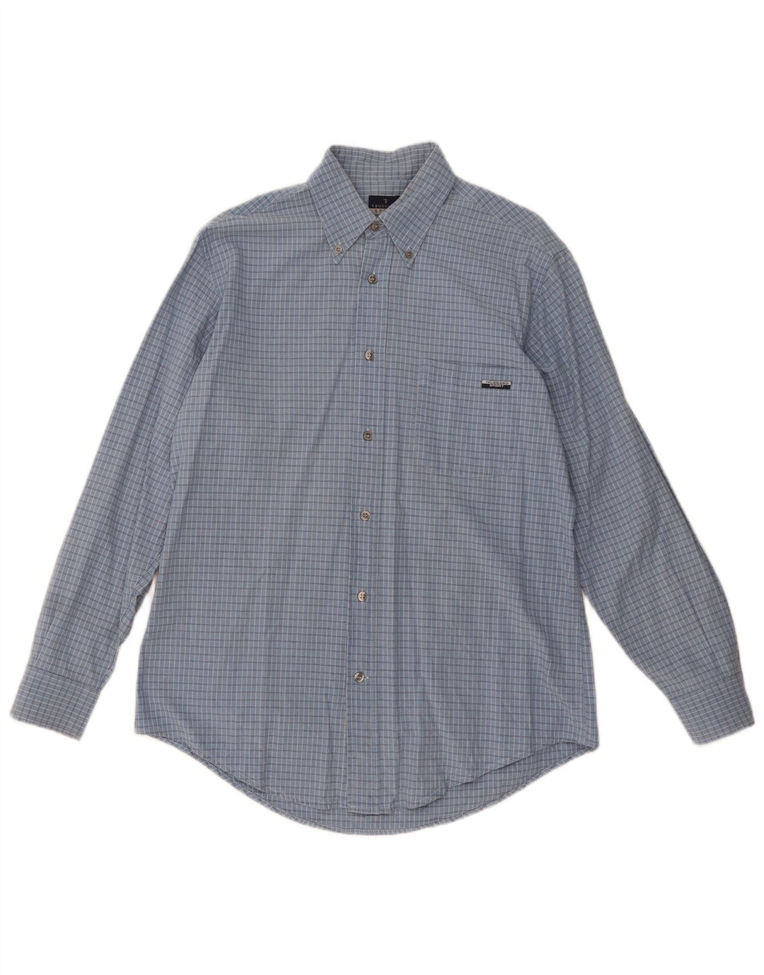 Trussardi Mens Shirt Large Blue Gingham