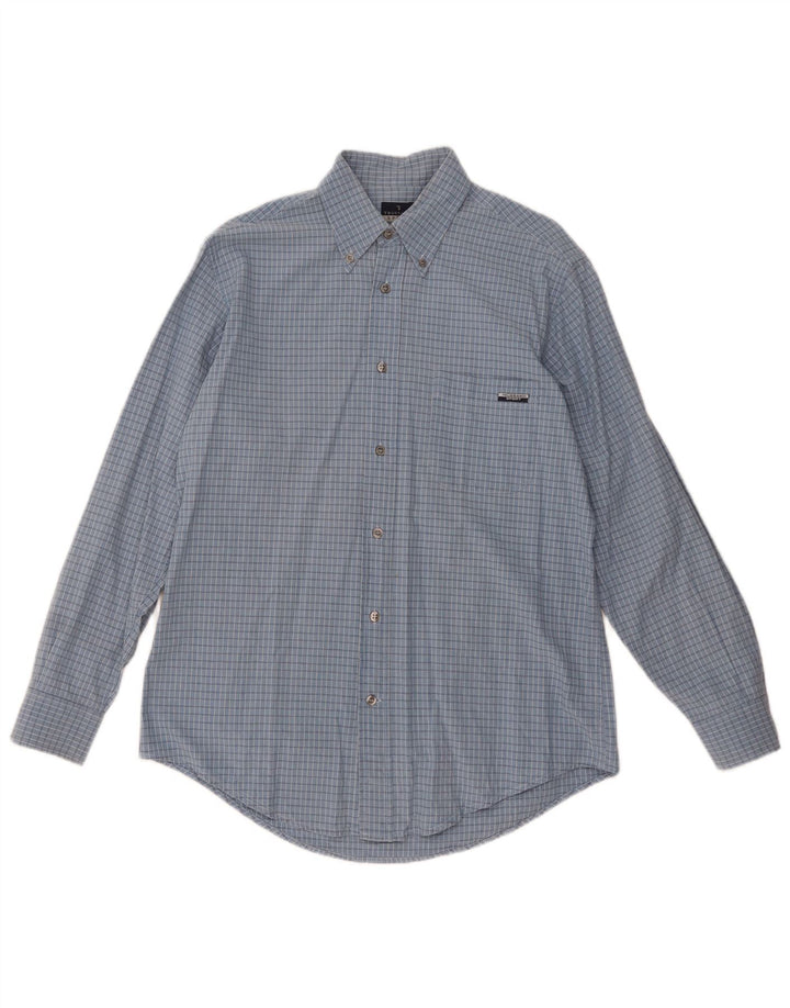 Trussardi Mens Shirt Large Blue Gingham