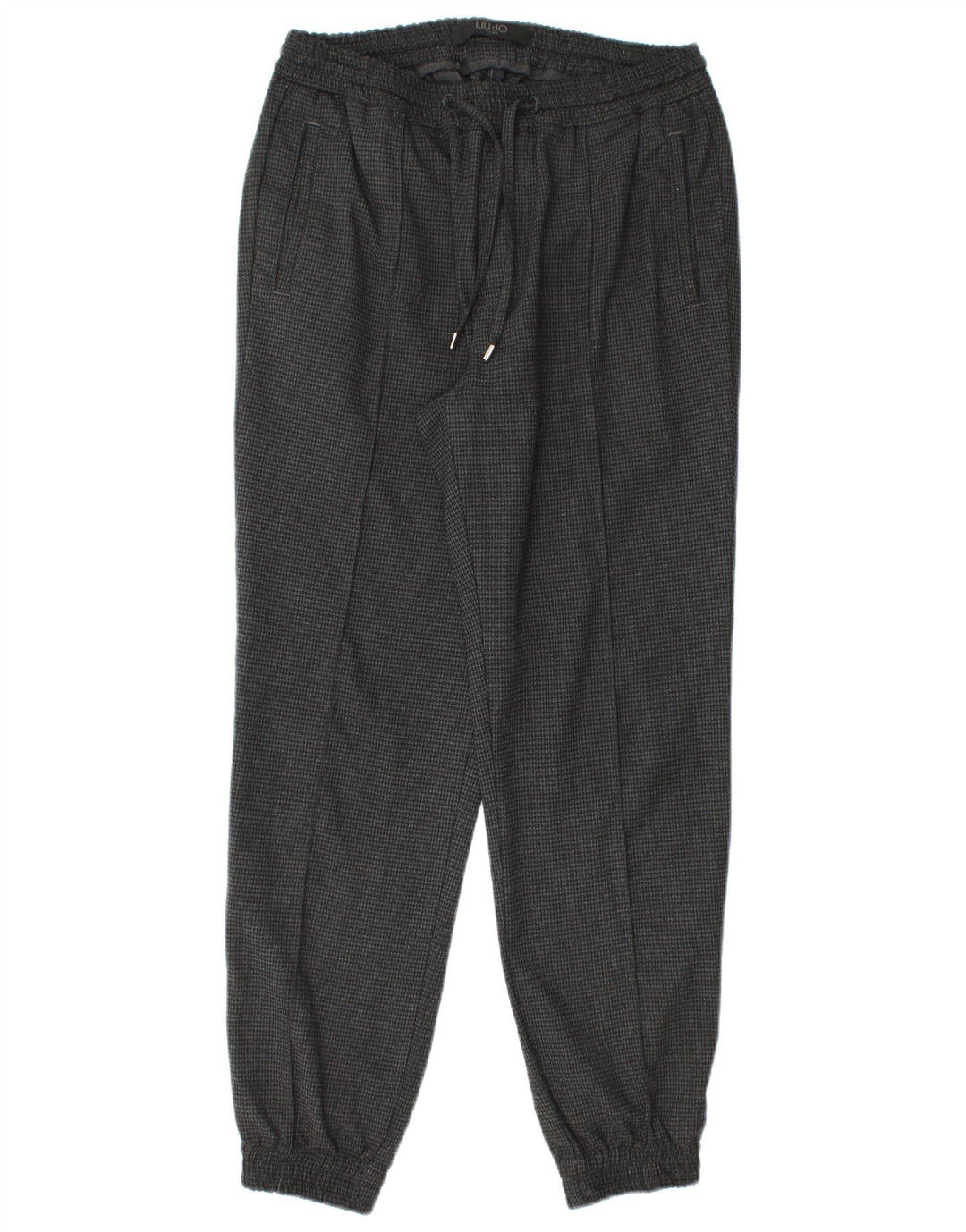 Liu Jo Mens Joggers Chino Trousers W30 L27 Grey Houndstooth