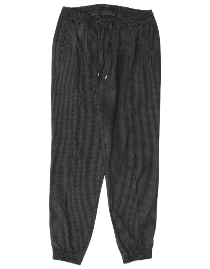 Liu Jo Mens Joggers Chino Trousers W30 L27 Grey Houndstooth