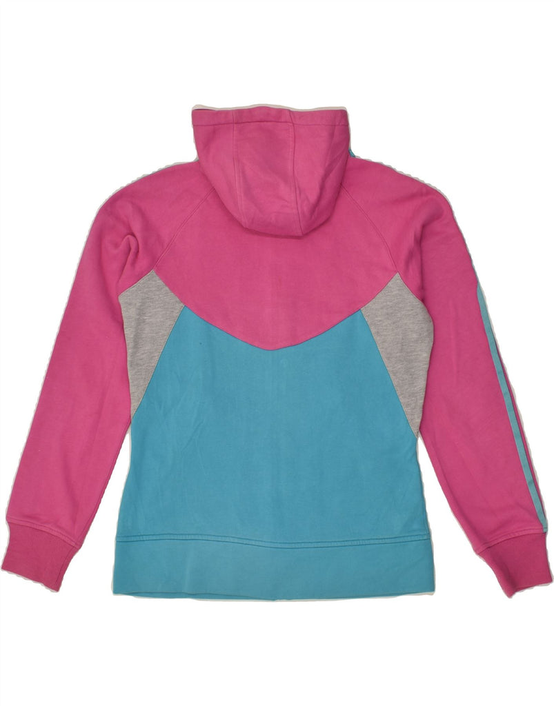 ADIDAS Girls Zip Hoodie Sweater 15-16 Years Pink Colourblock Cotton | Vintage Adidas | Thrift | Second-Hand Adidas | Used Clothing | Messina Hembry 