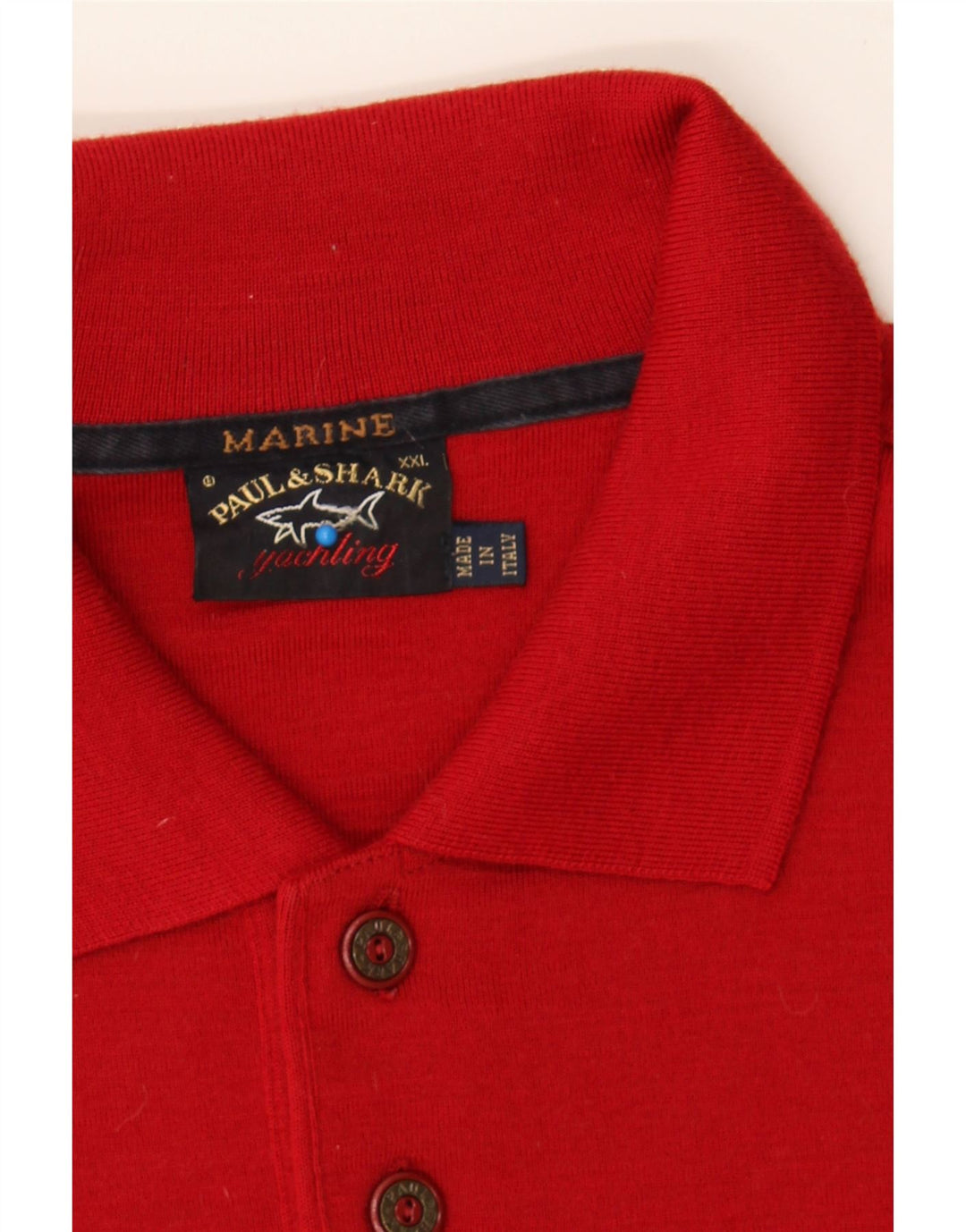 PAUL & SHARK Mens Polo Neck Jumper Sweater 2XL Red Wool