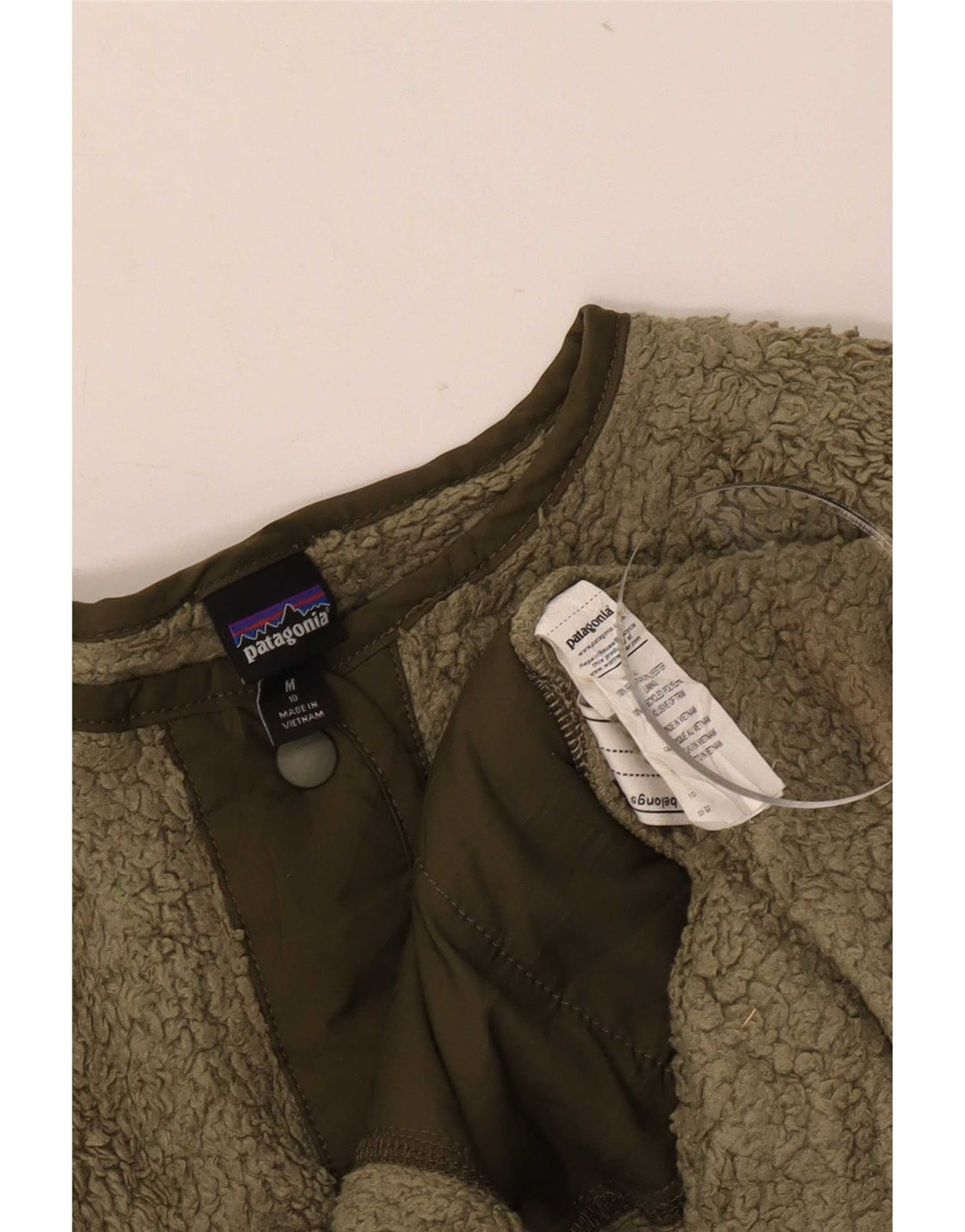 Patagonia Girls Fleece Jacket 9-10 Years Medium Khaki Polyester