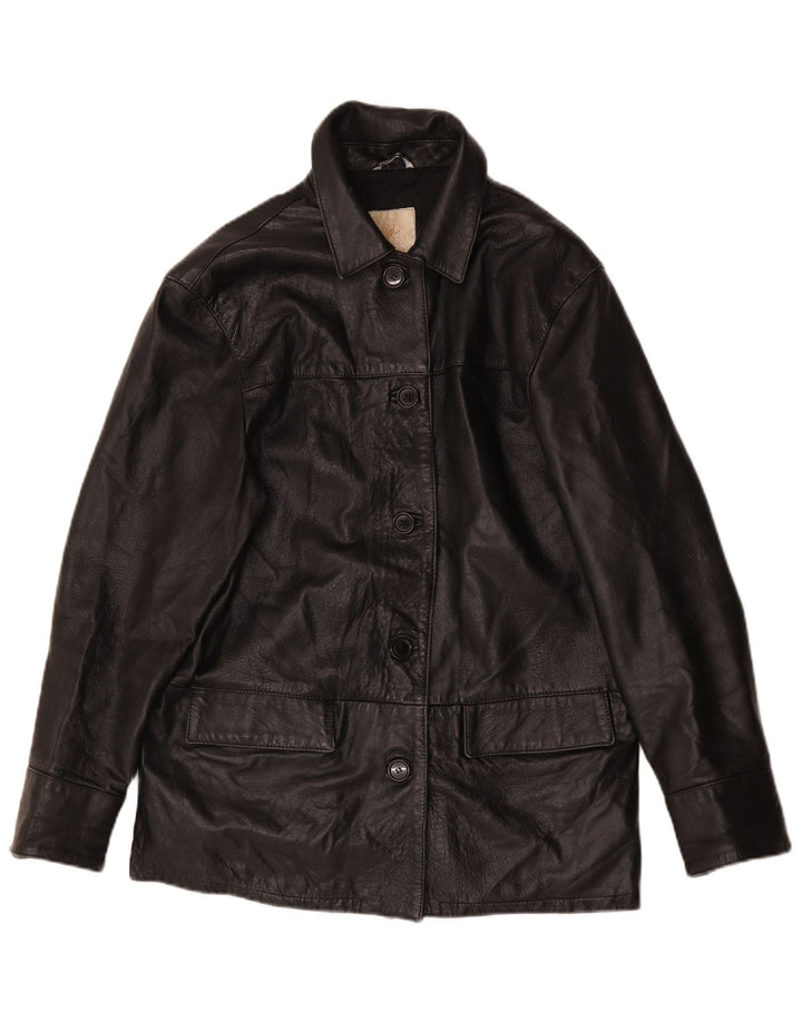 Vintage Womens Leather Jacket IT 46 Large Black