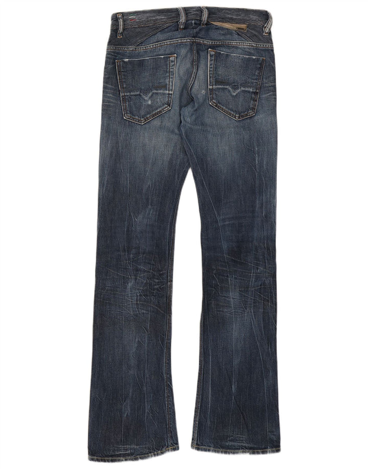 Diesel Mens Reyhan Bootcut Jeans W29 L32 Navy Blue Cotton