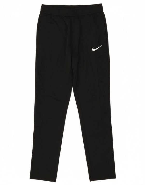 Nike Boys Dri Fit Tracksuit Trousers 12-13 Years Large Black Polyester