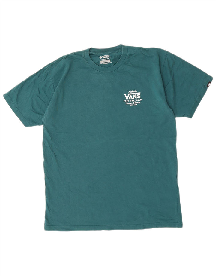 VANS Mens Classic Fit Graphic T-Shirt Top Medium Blue Cotton