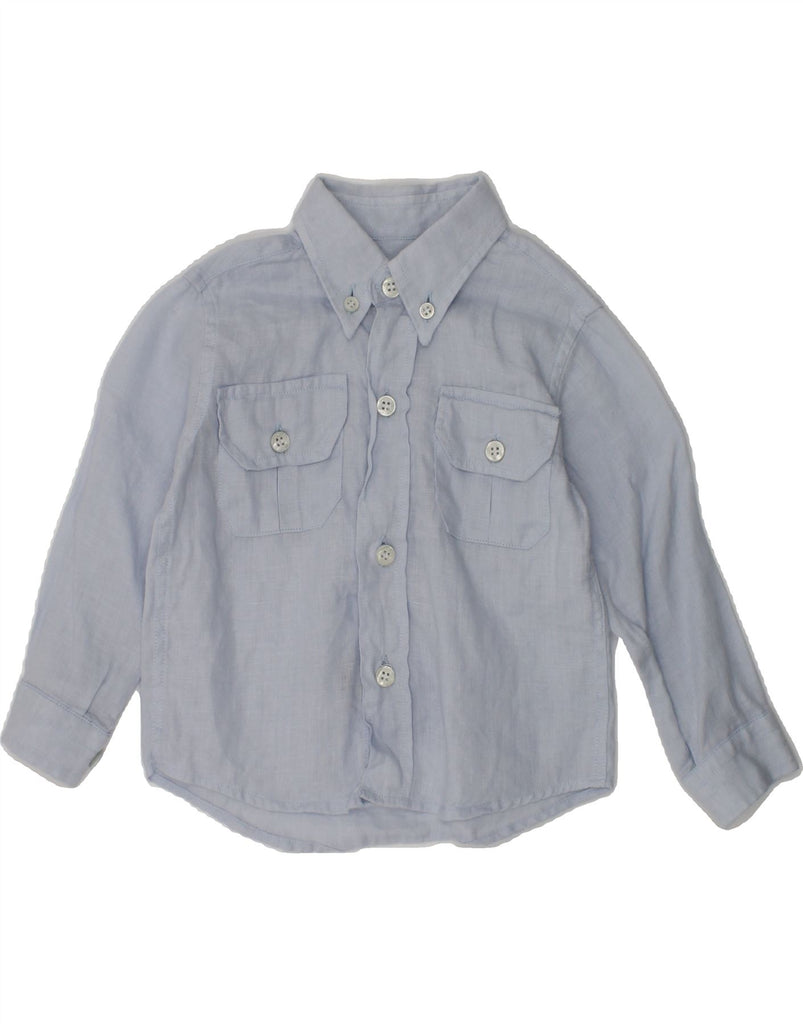HARMONT & BLAINE Baby Boys Shirt 9-12 Months Blue Linen | Vintage Harmont & Blaine | Thrift | Second-Hand Harmont & Blaine | Used Clothing | Messina Hembry 