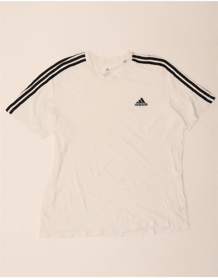 Adidas Mens T-Shirt Top XL White Cotton