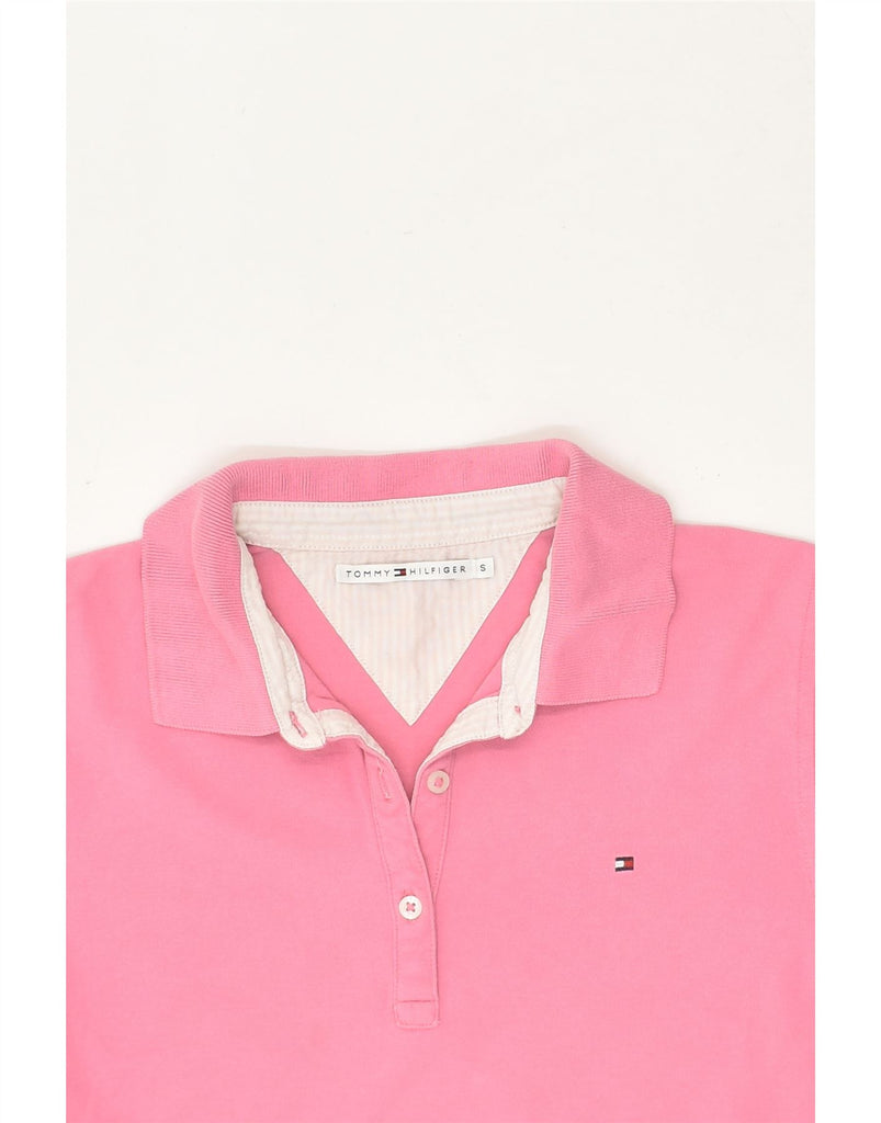 TOMMY HILFIGER Womens Polo Shirt UK 10 Small Pink Cotton | Vintage Tommy Hilfiger | Thrift | Second-Hand Tommy Hilfiger | Used Clothing | Messina Hembry 