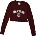 CHAMPION Womens Harvard Crop Sweatshirt Jumper UK 10 Small Maroon | Vintage Champion | Thrift | Second-Hand Champion | Used Clothing | Messina Hembry 