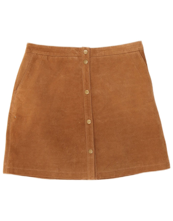 Vintage Womens Suede Mini Skirt Medium W30 Brown